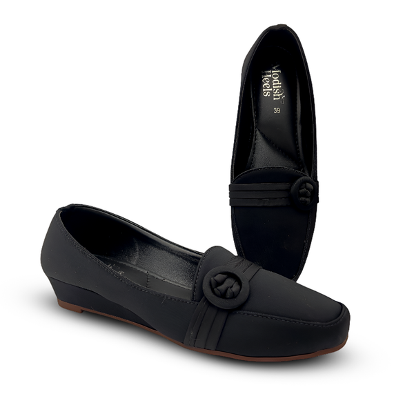 Black Comfort Wedge Loafers