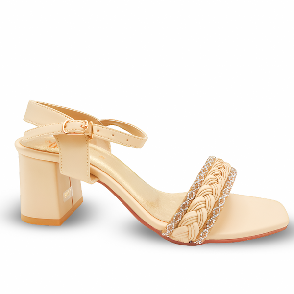 Braided Strap Block Heel Sandals